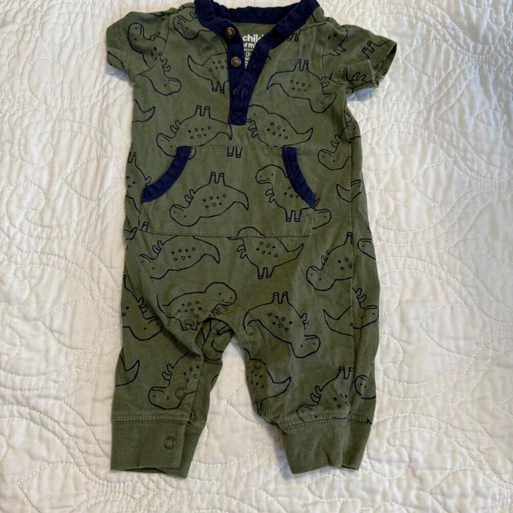 Carter-s Green and Khaki Playsuit-romper